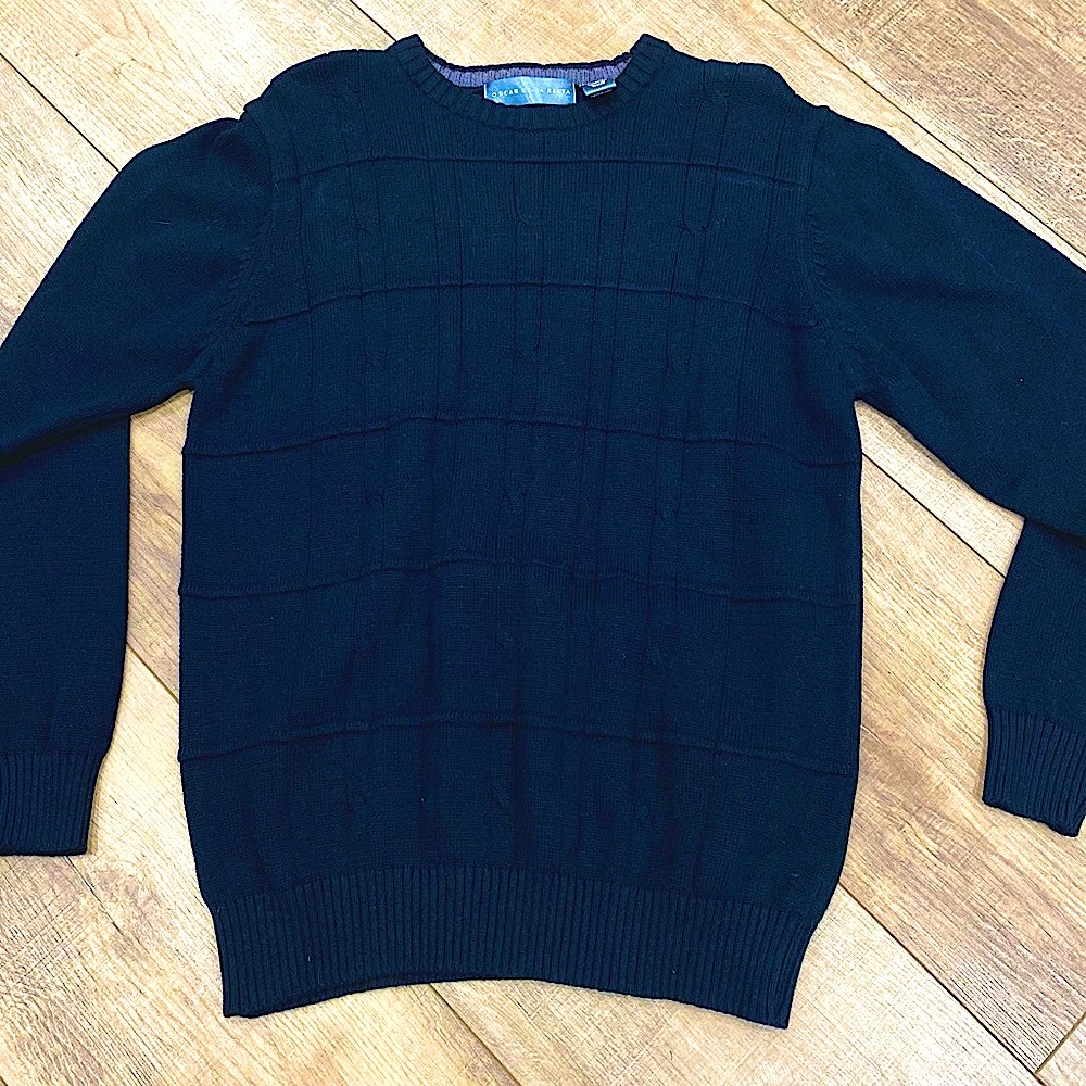 Men's dark blue vintage Oscar Del Ra Renta Crewneck Sweater